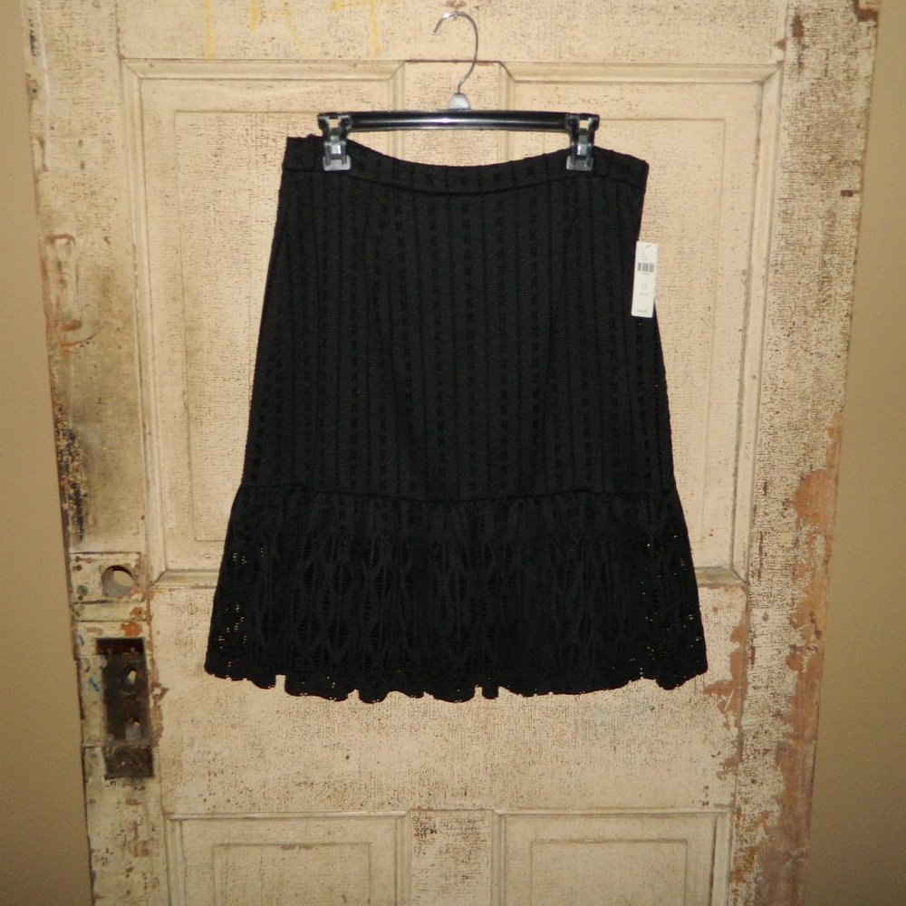 Anthropologie Moulinette Soeurs Skirt Black Size Large Petite (M-23)